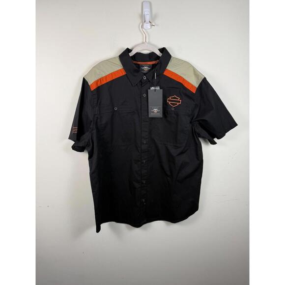 NWT Harley Davidson Performance Vented Back Mechanic Shop Shirt XXL - Picture 4 of 7